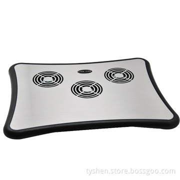 Aluminium Notebook Cooling Pad Non-Slip Mat with 4 USB Hub